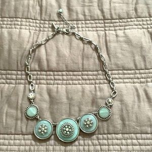 Necklace w sea green circles